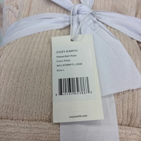 NWT Cozy Earth Ribbed robe L - Picture 3 of 6